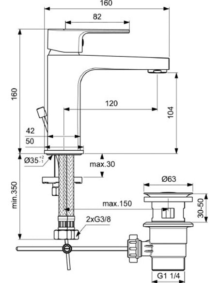 Ideal Standard Basin Water Mixer Esla BC224AA - 2