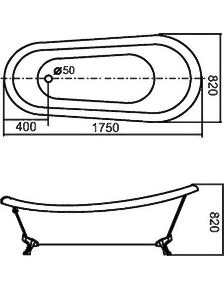 Акриловая ванна Gemy G9030 A фурнитура золото - 10