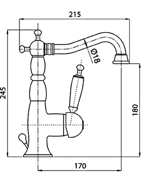 Bugnatese Basin Water Mixer Oxford 6313DO - 3
