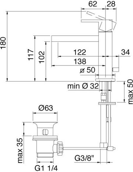 Treemme Basin Water Mixer Q 5610.CC - 3