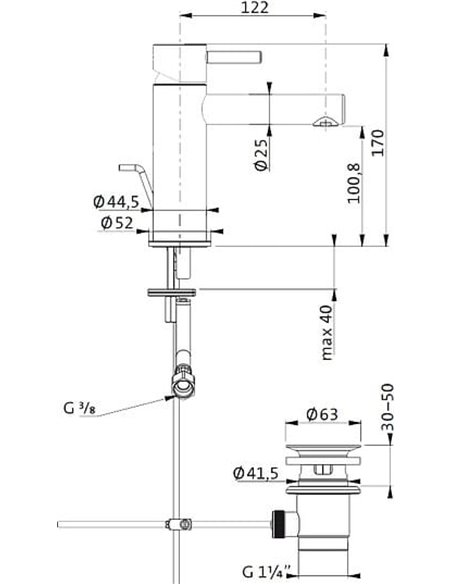 Bagno & Associati Basin Water Mixer Moderna IX90074 - 2