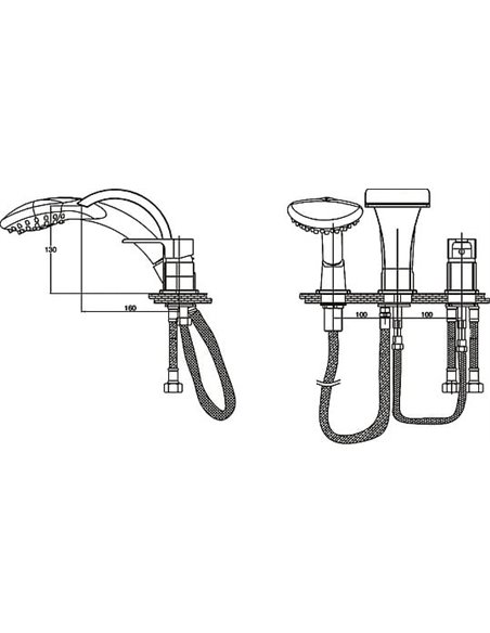 GPD Rim-Mounted Bath Mixer Atros MAK65 - 5