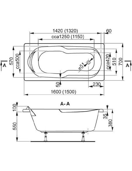Акриловая ванна Vagnerplast Nymfa 160 см - 4