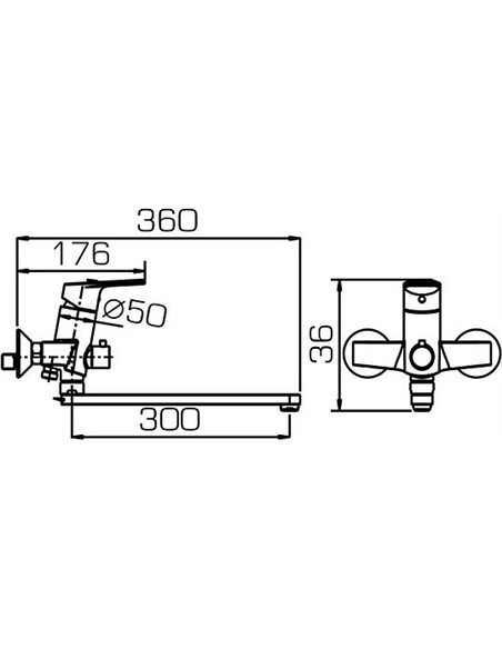 Bravat Universal Faucet Line F65299C-1L - 3