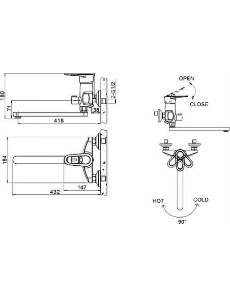 Bravat Universal Faucet Loop F6124182CP-02L - 2