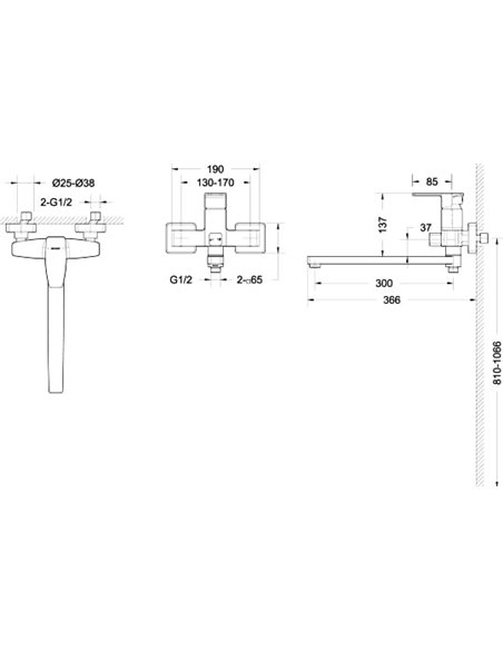 Bravat Universal Faucet Riffle F672106C-L - 2