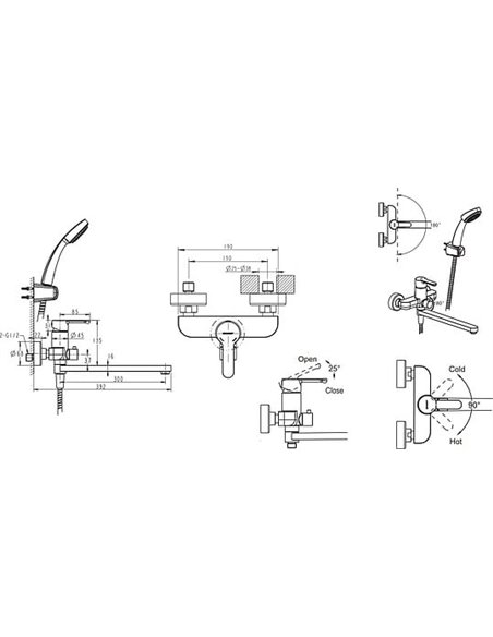 Bravat Universal Faucet Stream F63783C-LB - 4