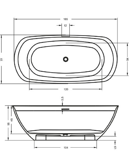Riho Artificial Stone Bath Oval - 4