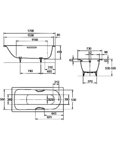 Kaldewei Steel Bath Advantage Saniform Plus 371-1 - 8