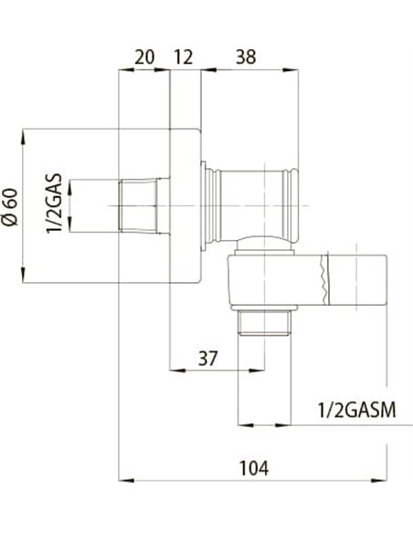 Шланговое подключение Bossini C17000 BR держатель для душа - 3