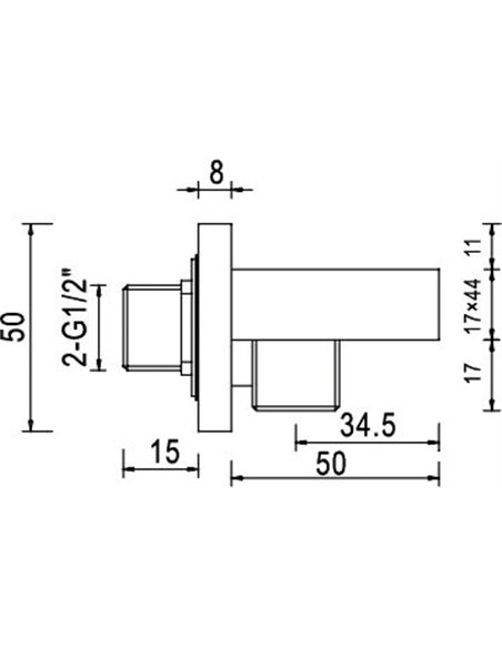 Шланговое подключение RGW Shower Panels SP-182 держатель для душа - 2