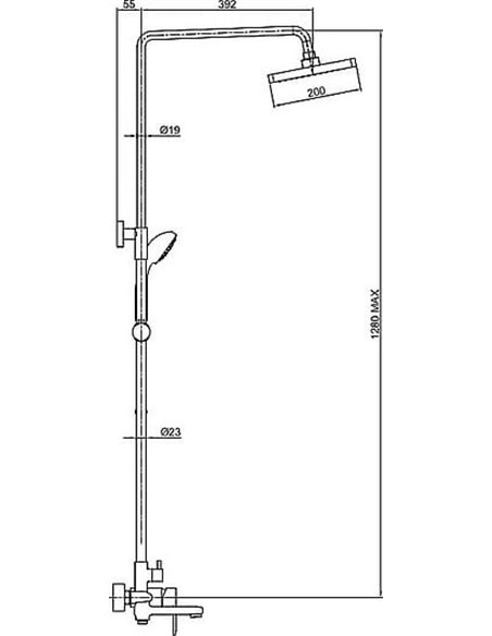 Bravat dušas komplekts Opal F6125183CP-A1-RUS - 3