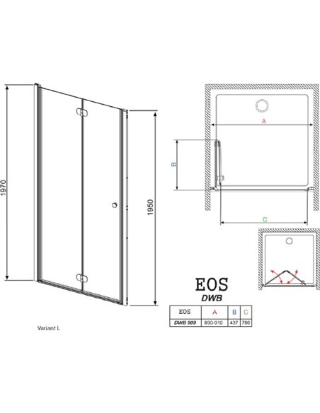 Radaway dušas durvis EOS DWB - 5