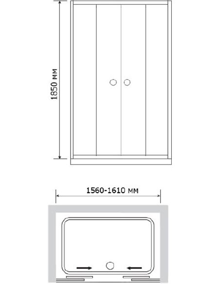 Душевая дверь в нишу RGW Classic CL-10 (1560-1610)x1850 - 3