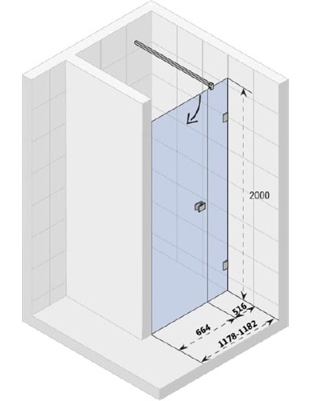Душевая дверь в нишу Riho Scandic Mistral M102 120 см, L - 4