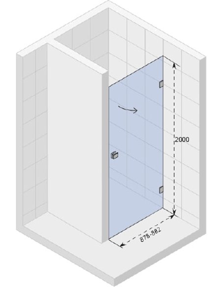 Душевая дверь в нишу Riho Scandic Soft Q101 90 см, R - 4