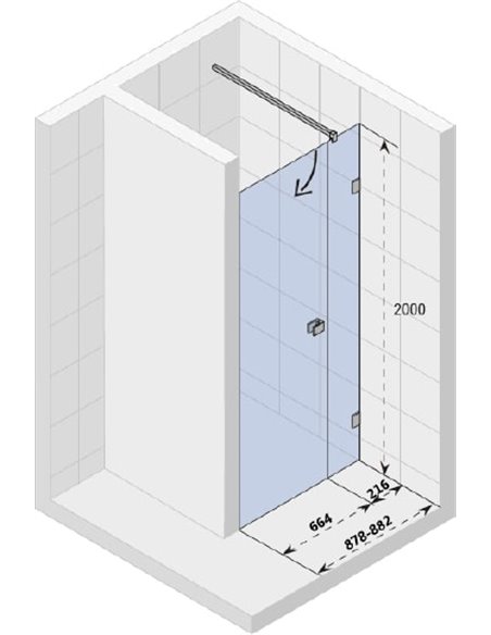 Душевая дверь в нишу Riho Scandic Mistral M102 90 см, L - 4