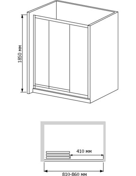 Душевая дверь в нишу RGW Classic CL-11 (810-860)х1850 профиль хром - 2