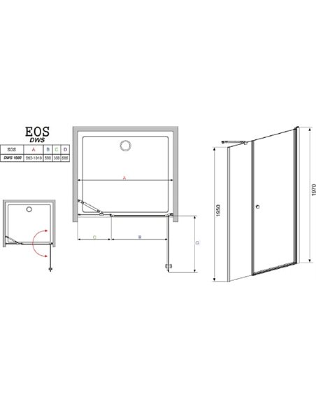 Radaway dušas durvis EOS DWS - 5