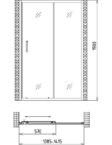 Душевая дверь в нишу Gemy Victoria S30191B 140 см - 5