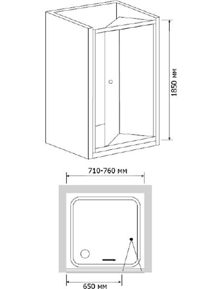 Душевая дверь в нишу RGW Classic CL-21 (710-760)х1850 стекло шиншилла - 4