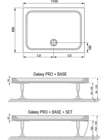 Ravak Shower Tray Gigant Pro 110х80 Chrome - 3
