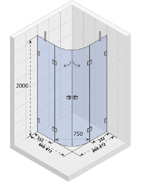 Riho Corner Shower Enclosure Scandic Mistral M309 - 4