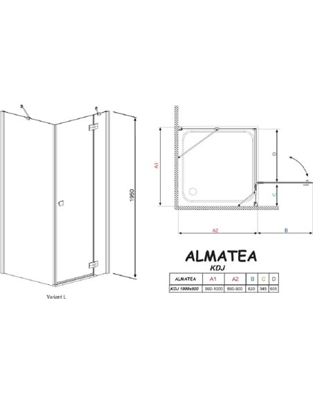 Radaway Corner Shower Enclosure Almatea KDJ - 6