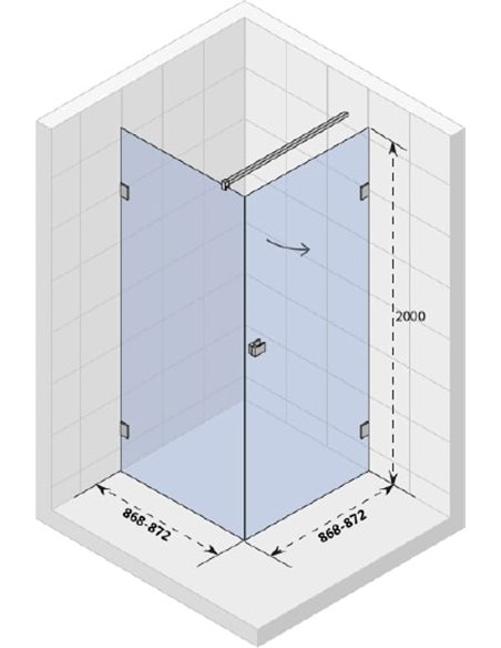 Riho Corner Shower Enclosure Scandic Mistral M201 - 4