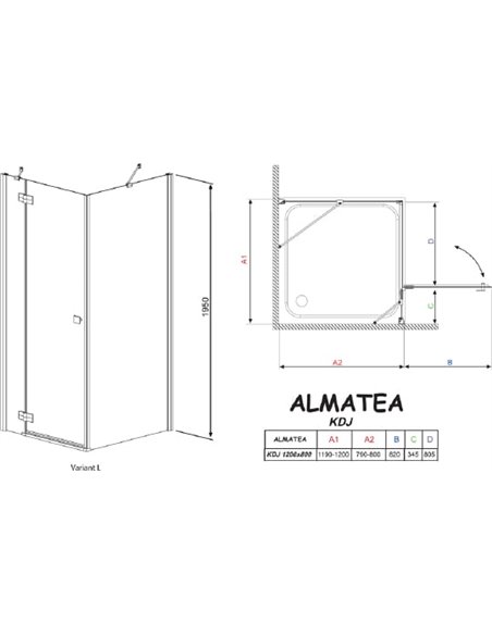 Radaway Corner Shower Enclosure Almatea KDJ - 6