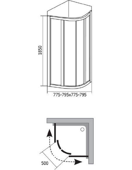 Ravak Corner Shower Enclosure SKCP4-80 - 4