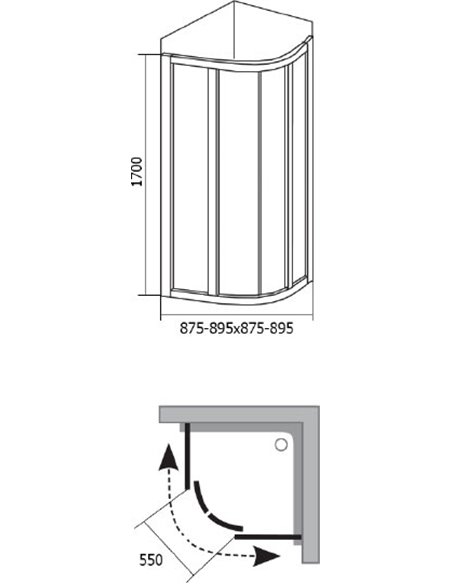 Ravak Corner Shower Enclosure SKCP4-90 Sabina - 4