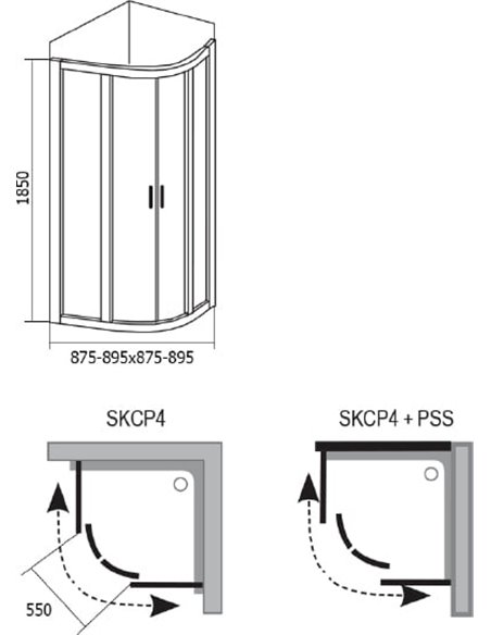 Ravak dušas stūris SKCP4-90 - 5