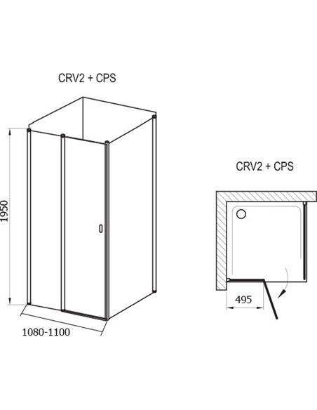 Ravak dušas stūris CRV2-110+CPS - 4