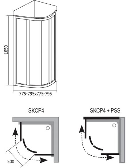 Ravak Corner Shower Enclosure SKCP4-80 - 5