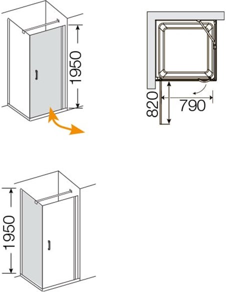 Provex Corner Shower Enclosure Look LT + LW - 5