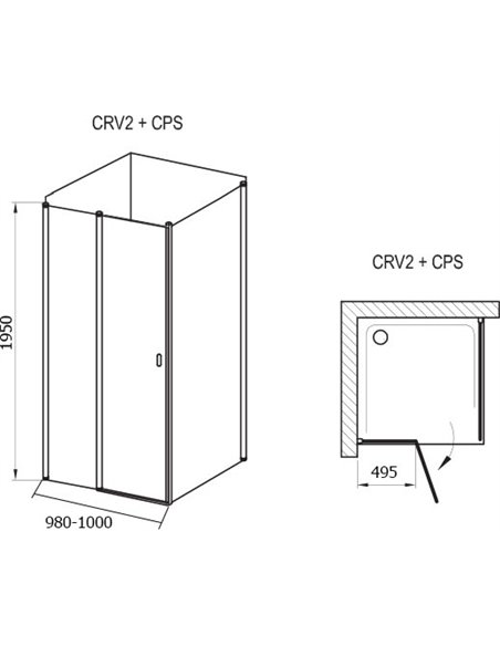 Ravak dušas stūris CRV2-100+CPS - 4