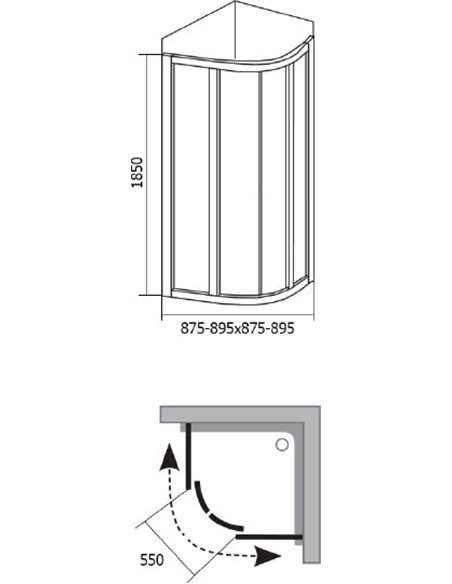 Ravak Corner Shower Enclosure SKCP4-90 - 5