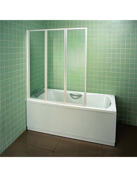 Шторка на ванну Ravak VS3 115 Transparent, профиль белый - 1