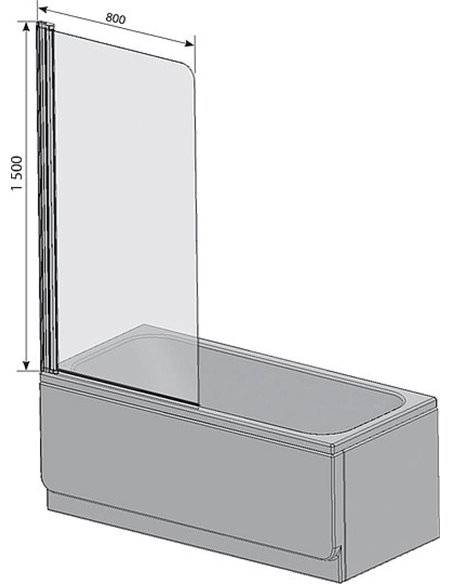 Шторка на ванну Ravak CVS1-80 L Transparent, профиль сатин - 5
