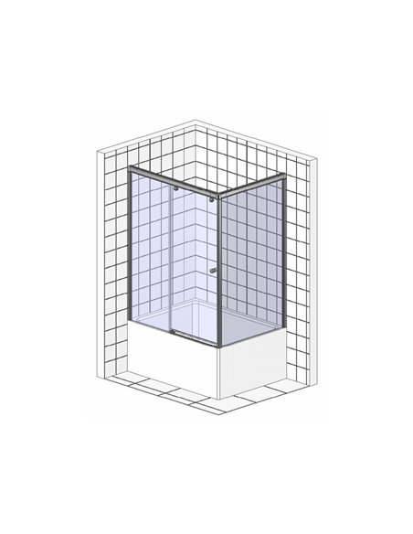 Шторка на ванну RGW Screens SC-82 (1460-1510)х800х1500 профиль хром, стекло шиншилла - 4