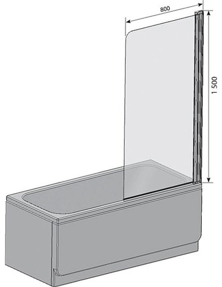 Шторка на ванну Ravak CVS1-80 R Transparent, профиль белый - 3