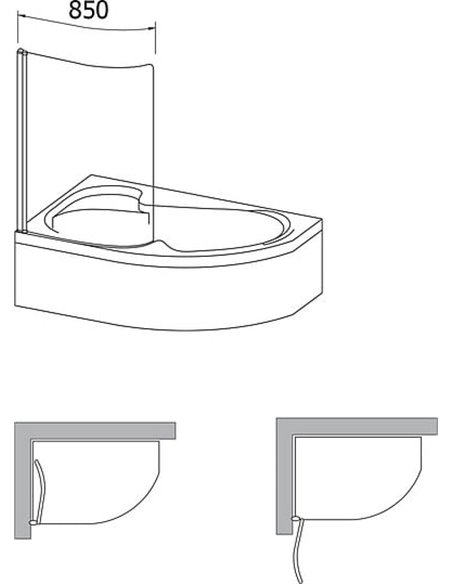 Шторка на ванну Ravak Rosa CVSK1 140/150 L Transparent, профиль сатин - 5