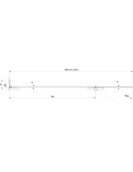 Шторка на ванну Ravak BVS2-100 L Transparent, фурнитура хром - 5