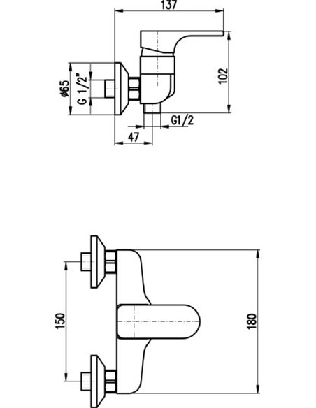 Душевая дверь в нишу Riho Scandic Mistral M101 90 см, R + смеситель - 5