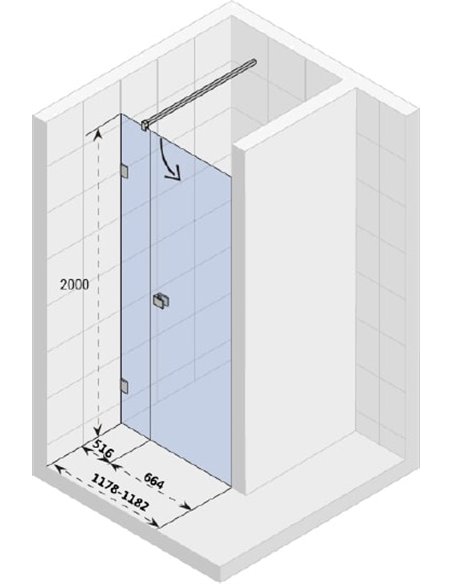 Riho dušas durvis Scandic Mistral M102 140 см, R - 5