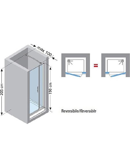 Novellini Shower Door Young G+F in line YOUNGGF126-4K - 5