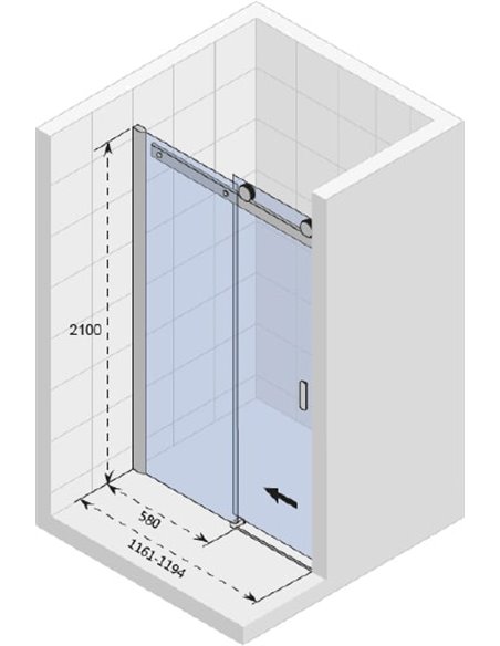 Riho dušas durvis Baltic B104 118x210 см - 7