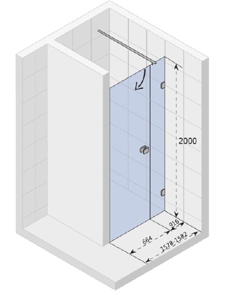 Riho dušas durvis Scandic Soft Q102 160 см, L - 4