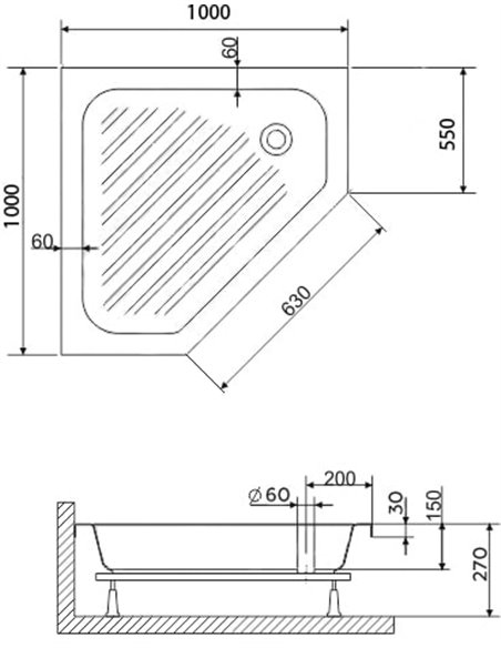 RGW Shower Tray Style BТ/CL-S 16180500-51 - 4